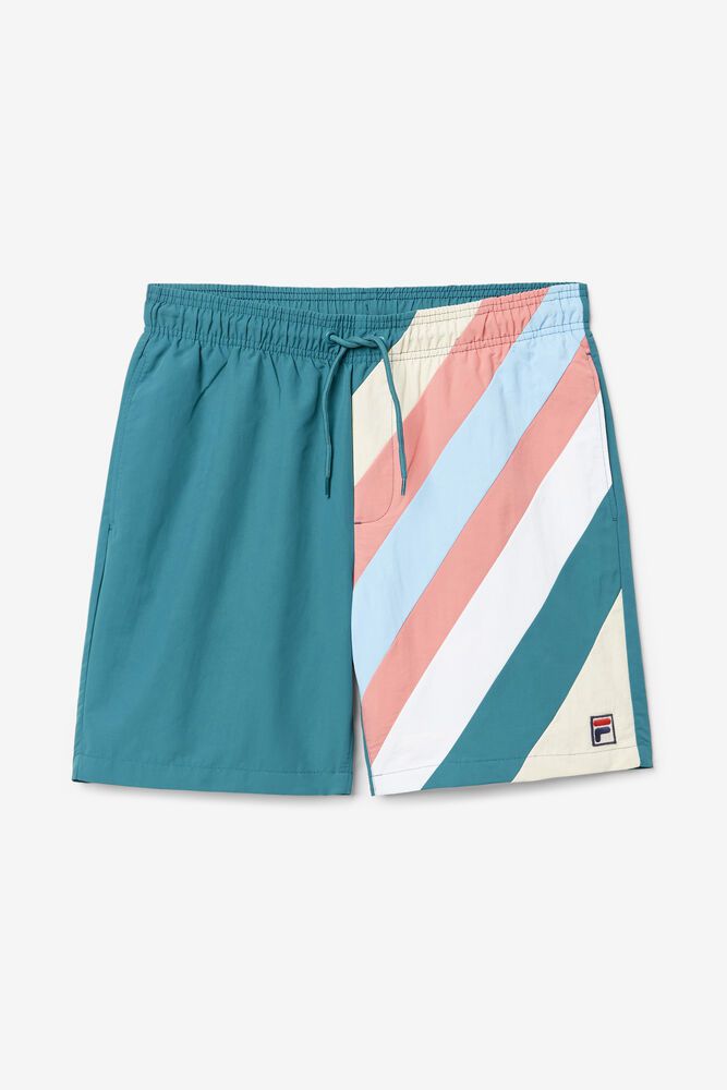 Fila Shorts Teller Swim Mens Blue - India WFU-275609